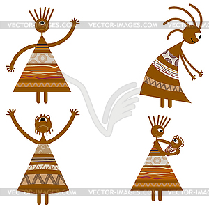 Tribal African womans - vector clipart