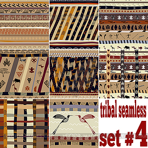 Seamless set of traditional patterns - vector clipart