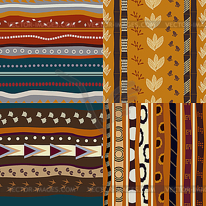 Set of African ethnic seamless patterns - vector EPS clipart