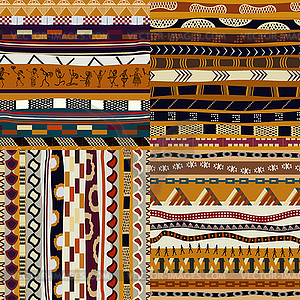 Set of African seamless patterns - vector clipart