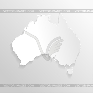 Paper map of Australia - vector clipart