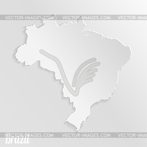 Paper map of Brazil - vector clip art