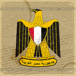 Египетские герб на старом листе бумаги - клипарт в формате EPS