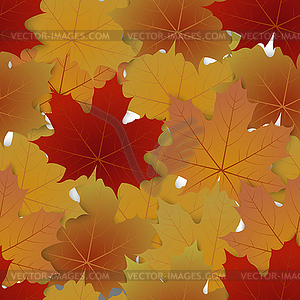 Seamless pattern of autumn maple leaves - vector clipart / vector image