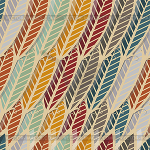 Seamless pattern with abstract feathers - vector clipart / vector image