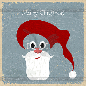 Old Christmas card with Santa Claus - vector clip art