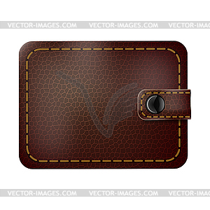 Realistic leather purse - vector image