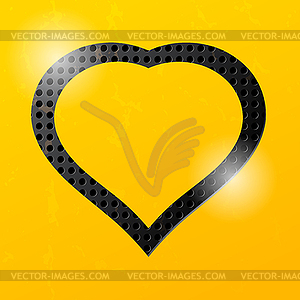 Yellow technological background with silhouette of - vector image