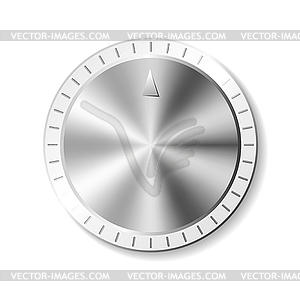 Metal round button - vector clipart