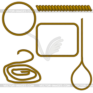 Set of rope - color vector clipart