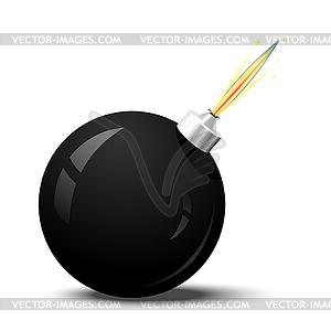 Cartoon round bomb - vector image