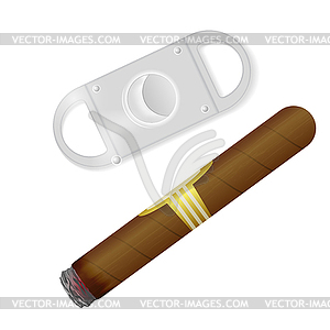 Cigar and guillotine - vector image