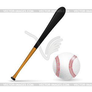 Bat and ball for baseball - stock vector clipart