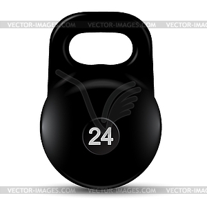 Black cast iron weight - vector image