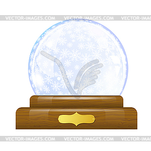 Snow globe with snowflakes - vector image