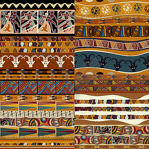 Set of seamless textures of African - vector clipart