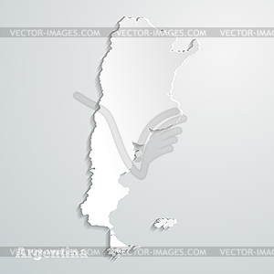 Abstract icon map of Argentina on gray background - vector image