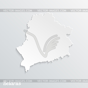 Abstract icon map of Belarus on gray background - vector clipart