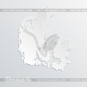 Abstract icon map of Denmark, on gray background - vector clipart