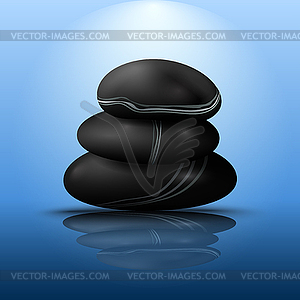 Stones for spa on blue background - vector clipart