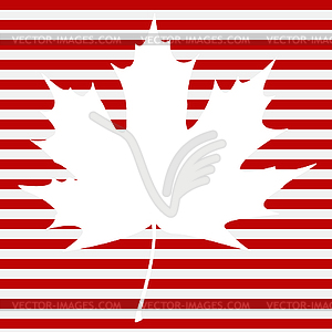 Maple Leaf on Stripes - vector clip art