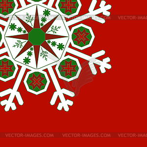 Red - Snowflake - vector image