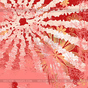 Red Floral Grunge - vector image