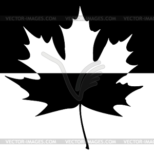 Shadowed Maple Leaf Silhouette - vector clipart