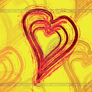 Brushed Hearts Seamless - vector clip art