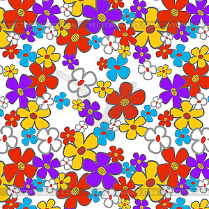 Floral Cartoon Seamless - vector clipart