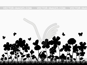 Flower Glade Silhouette - vector clipart