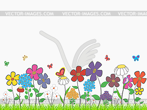 Flower glade - vector clip art