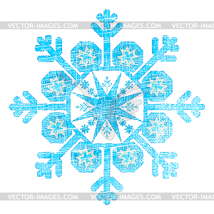 Grunge Christmas Snowflake - vector image