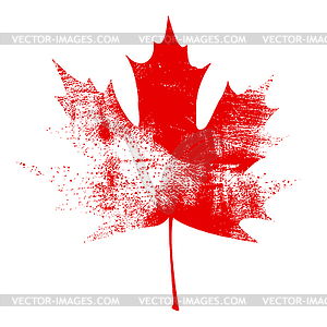 Grunge Maple Leaf - vector image