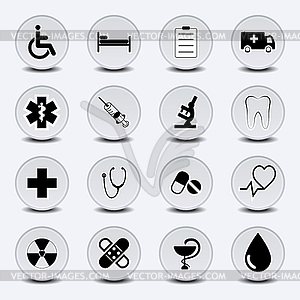 Icon Set Medecine - stock vector clipart