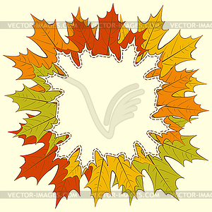 Maple Leaf Frame - vector clip art