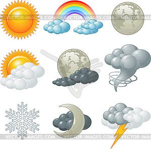 Weather icons - royalty-free vector clipart