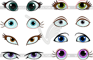 Set of cartoon eyes - vector clip art