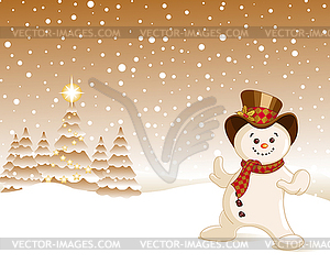 Snowman Christmas background - vector clipart