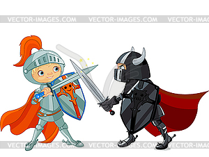 Fighting Knights - vector clipart