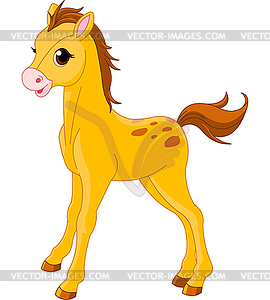 Cute Horse foal - vector image