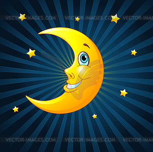 Smiling moon - vector image