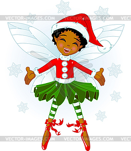 Little Christmas fairy - vector clip art