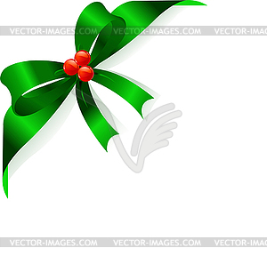 Christmas Green ribbon - vector clipart