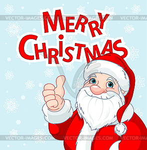 Thumbs Up Santa Claus greeting card - vector clipart