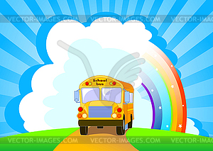 Yellow School Bus background - vector image