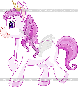 Cute horse princess walking - vector clipart