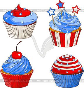 Patriotic cupcakes - vector EPS clipart