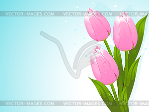 Bunch of tulips - vector clipart