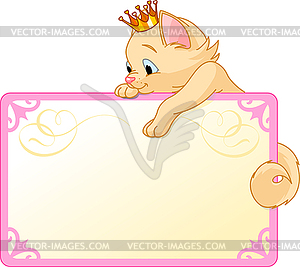 Cat Princess Invite or Placard - vector image